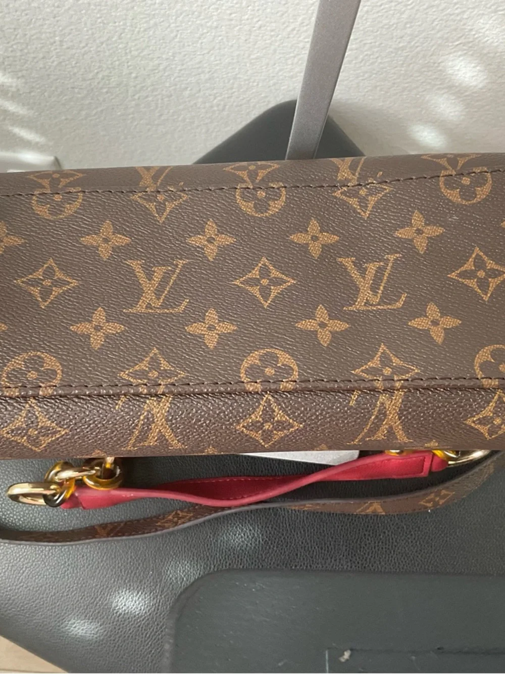 Louis Vuitton Monogram Canvas Tote with Red Trim - Picture 7 of 7